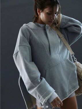 NWT FP Movement Free Spirit Hooded Tunic in Heather Grey